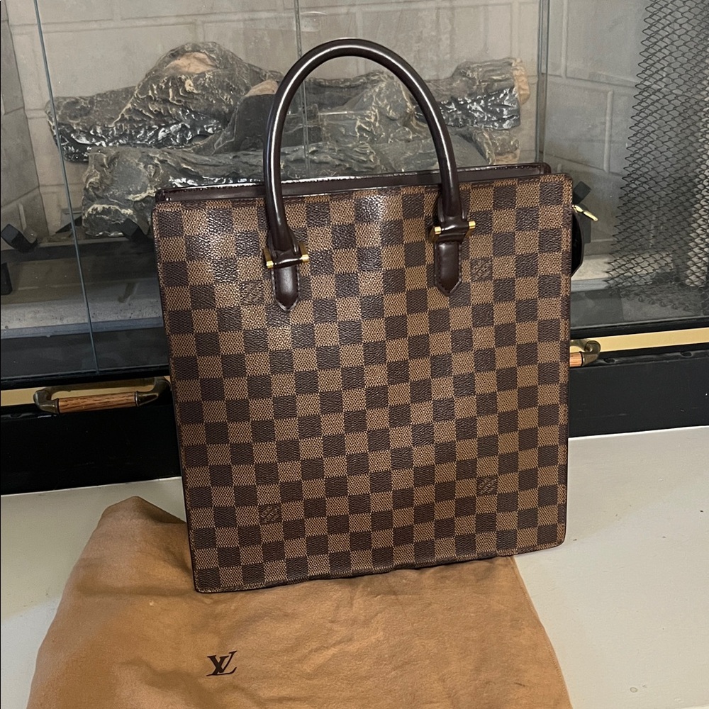 100% AUTHENTIC Vintage Louis Vuitton Damier Ebene Canvas Venice Sac Plat PM Bag